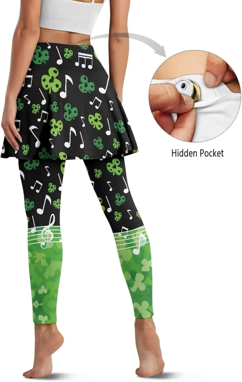 Women Skirted Legging Tummy Control Tennis Golf Skirts High Waisted Women Skirt Pant Wear with Pocket