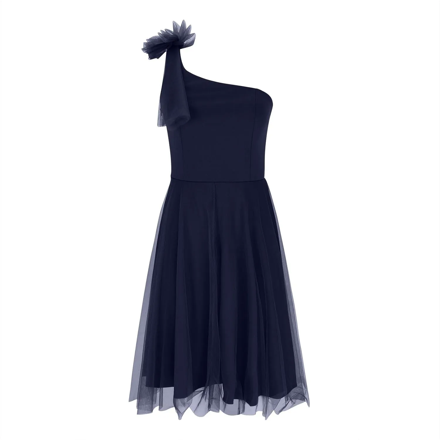 Women's 2025 Bohemian Summer Lace Mesh Solid One Shoulder Sleeveless Smocked Ruffle Tiered Beach Long Midi Dresses