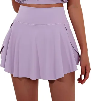 Women's Mini Skirts Tennis Tummy Control Ruffled Pleated Short Dress Summer Solid Color High Waisted Workout Yoga Golf Skorts