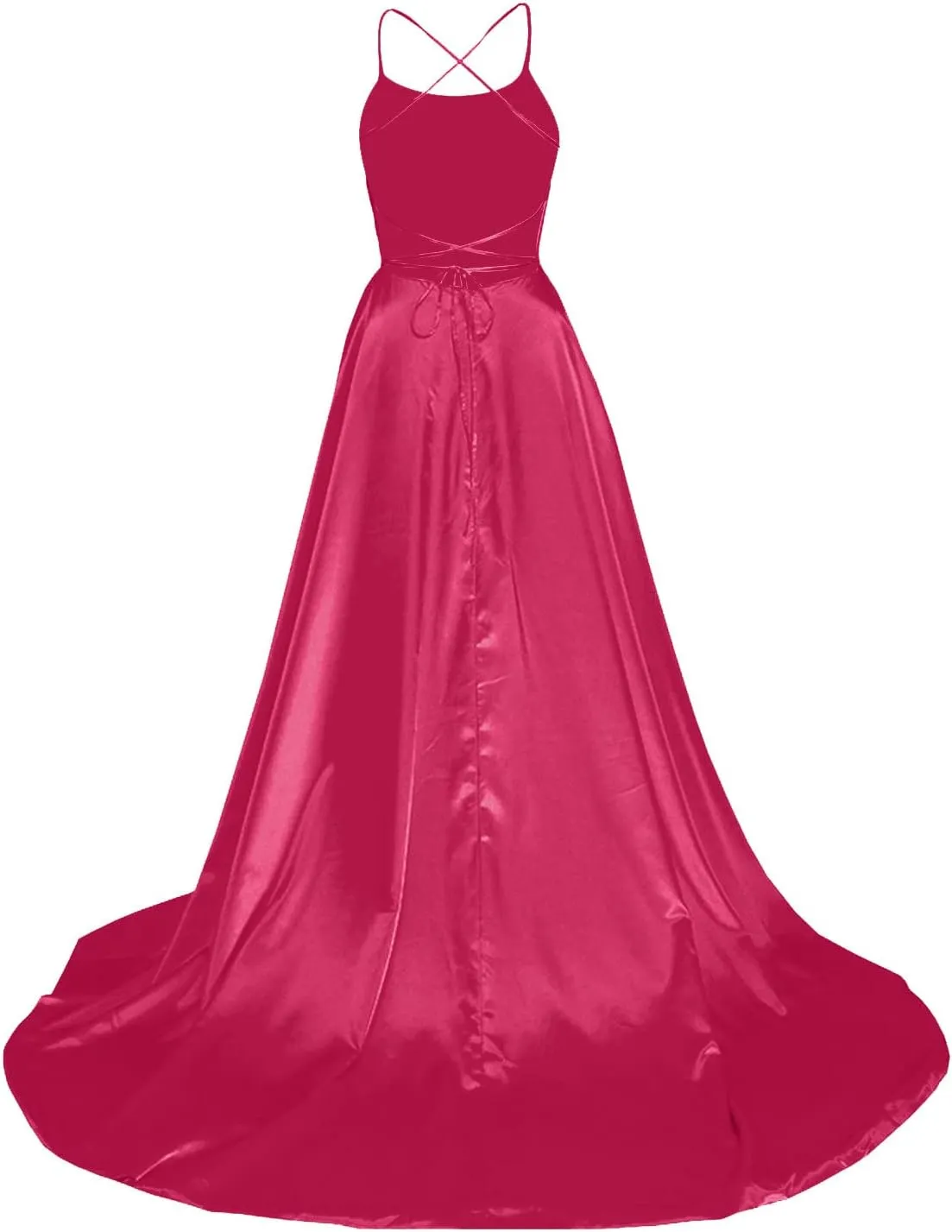 Women's Plus Size Chiffon Off Shoulder Formal Dress with Side Slit Spaghetti Straps Prom Dress Elegant Maxi Dress