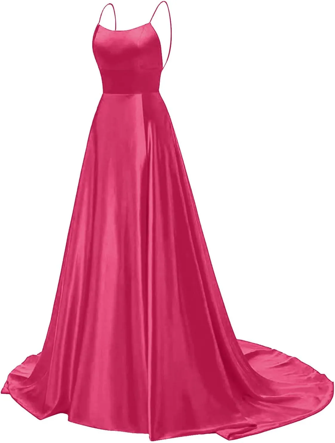 Women's Plus Size Chiffon Off Shoulder Formal Dress with Side Slit Spaghetti Straps Prom Dress Elegant Maxi Dress