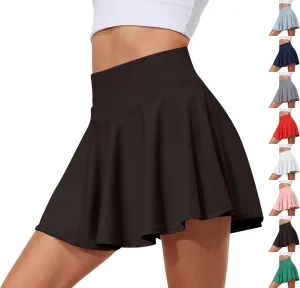 Women's Tennis Skirt with Pockets Summer Athletic Skorts High Waisted Y2K Golf Skirt with Shorts Underneath