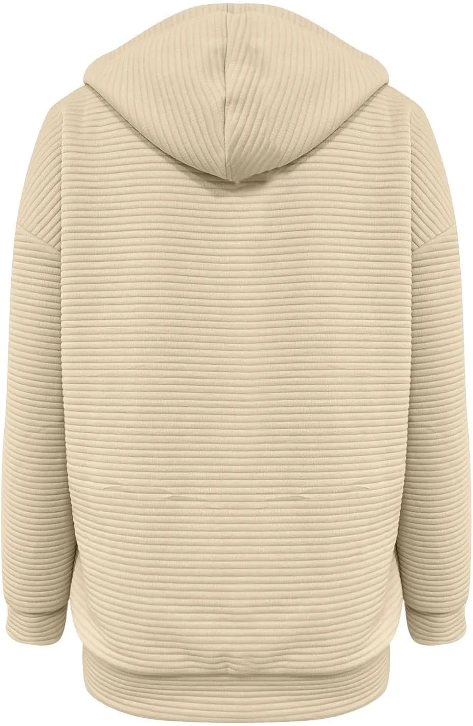Womens Waffle Knit Hooded Jackets Full Zip Drawstring Hoodies Pullover Oversized Sweatshirt Trendy Fall Outfits