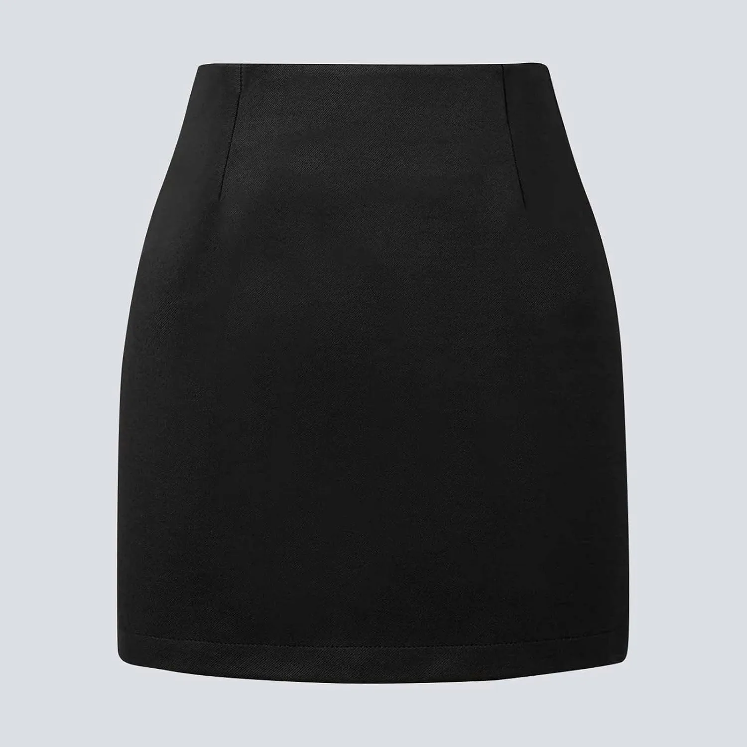 Work Skirts for Women Office Bodycon High Waisted Mini Pencil Skirt Elegant Lettuce Trim Solid Stretch Business Skirt