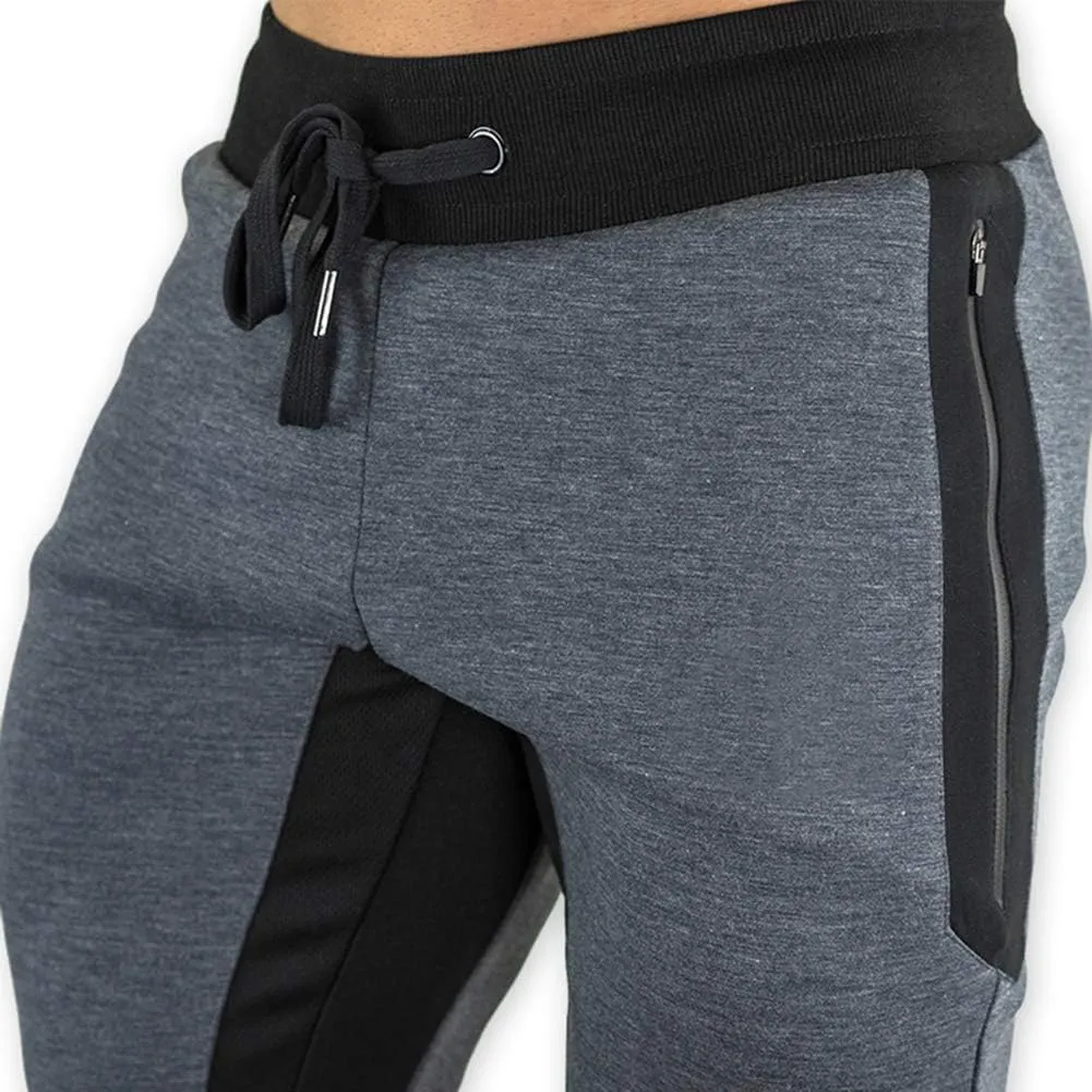 YSENTO Men's Cotton Casual 3/4 Jogger Running Capri Pants Below Knee Gym Workout Shorts Zipper Pockets