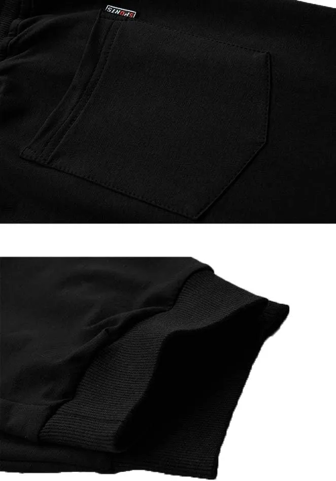 YSENTO Men's Cotton Casual 3/4 Jogger Running Capri Pants Below Knee Gym Workout Shorts Zipper Pockets